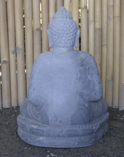 Artikelbild 4 des Artikels “Sitzender Buddha aus Flussstein in Bhumisparsha - Geste des Berührens der Erde. Höhe 61 cm. “